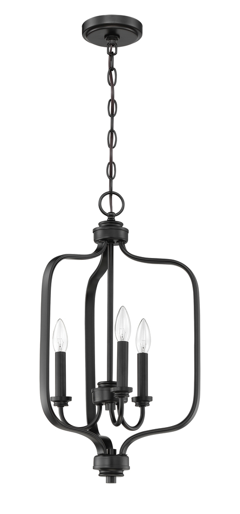 Bolden 3 Light Foyer in Flat Black