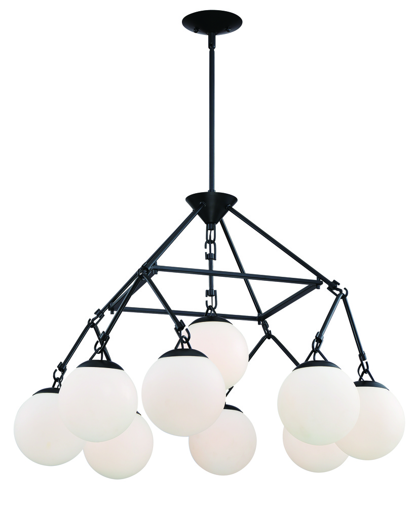 Orion 9 Light Chandelier in Flat Black