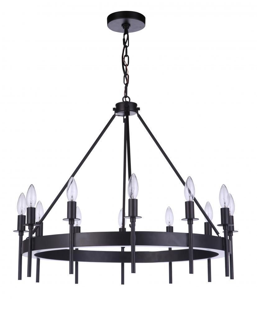 Larrson 12 Light Chandelier in Flat Black