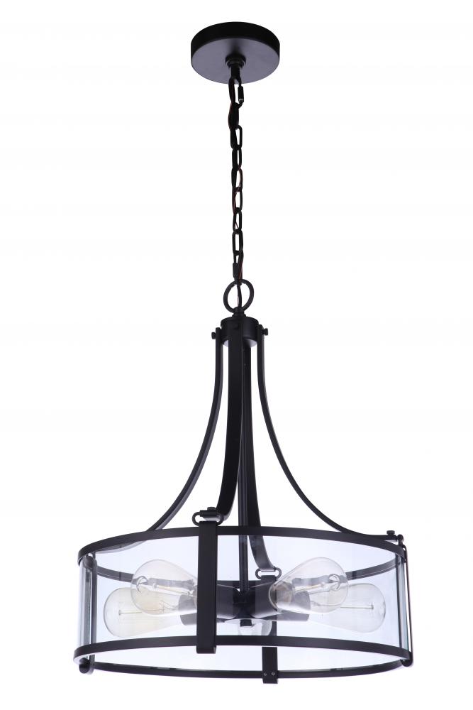 Elliot 5 Light Pendant in Flat Black