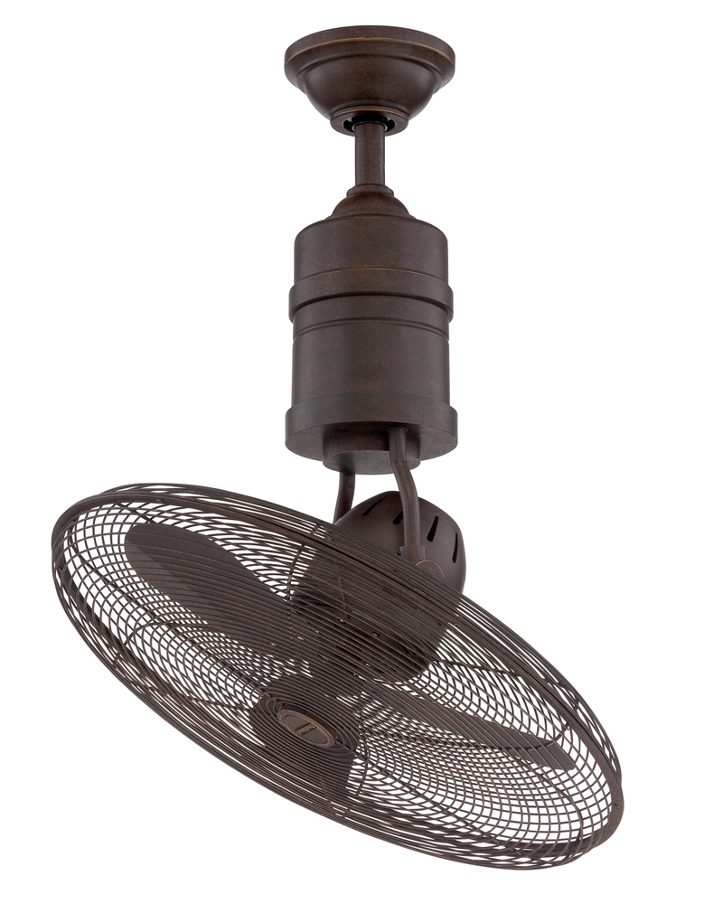 18" Bellows III Indoor/Outdoor (Damp) in Aged Bronze Textured w/ Aged Bronze Blades