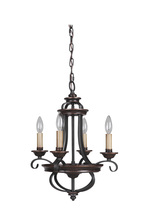 Craftmade 38724-AGTB - Stafford 4 Light Chandelier in Aged Bronze/Textured Black