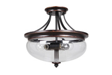 Craftmade 38753-AGTB - Stafford 3 Light Semi Flush in Aged Bronze/Textured Black