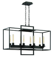 Craftmade 41528-ABZ - Cubic 8 Light Linear Chandelier in Aged Bronze Brushed