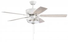 Craftmade P101WPLN5-52WWOK - 52" Pro Plus 101 in White/Polished Nickel w/ White/Washed Oak Blades