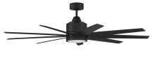 Craftmade CHP60FB9 - Champion 60" 9-Blade Indoor/Outdoor (Damp) Ceiling Fan in Flat Black w/ Flat Black Blades