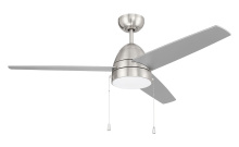Craftmade CZY52BNK3 - Cozy 52" 3-Blade Ceiling Fan w/ Pull Chain in Brushed Polished Nickel w/ Brushed Nickel Blades