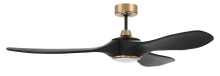 Craftmade EVY60FBSB3-NWF - Envy 60" 3-Blade Ceiling Fan in Flat Black/Satin Brass w/ Flat Black Blades