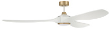 Craftmade EVY72WSB3-NWF - Envy 72" 3-Blade Ceiling Fan in White/Satin Brass w/ White Blades