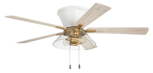Craftmade IST52WSB5 - Insight 52" 5-Blade Ceiling Fan White/SB Finish, White/Washed Oak Blades