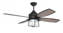 Craftmade WAT52FB4 - 52" Waterfront Indoor/Outdoor (Wet) in Flat Black w/ Flat Black/Grey Walnut Blades