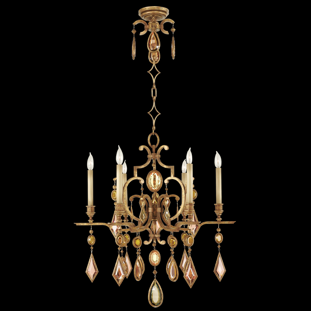 Encased Gems 29"W Round Chandelier